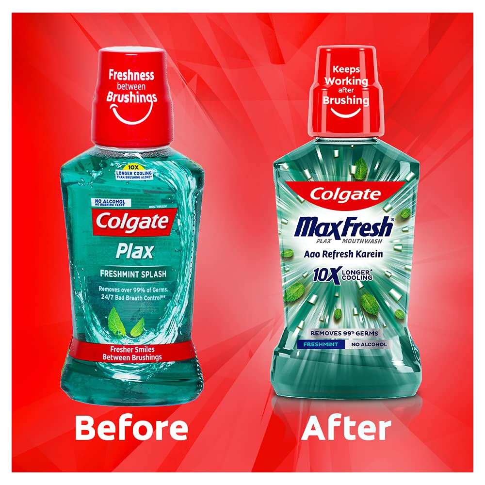 Colgate Plax Antibacterial Mouthwash, 24/7 Fresh Breath - Pack of 250ml, (Fresh Mint) – view 9