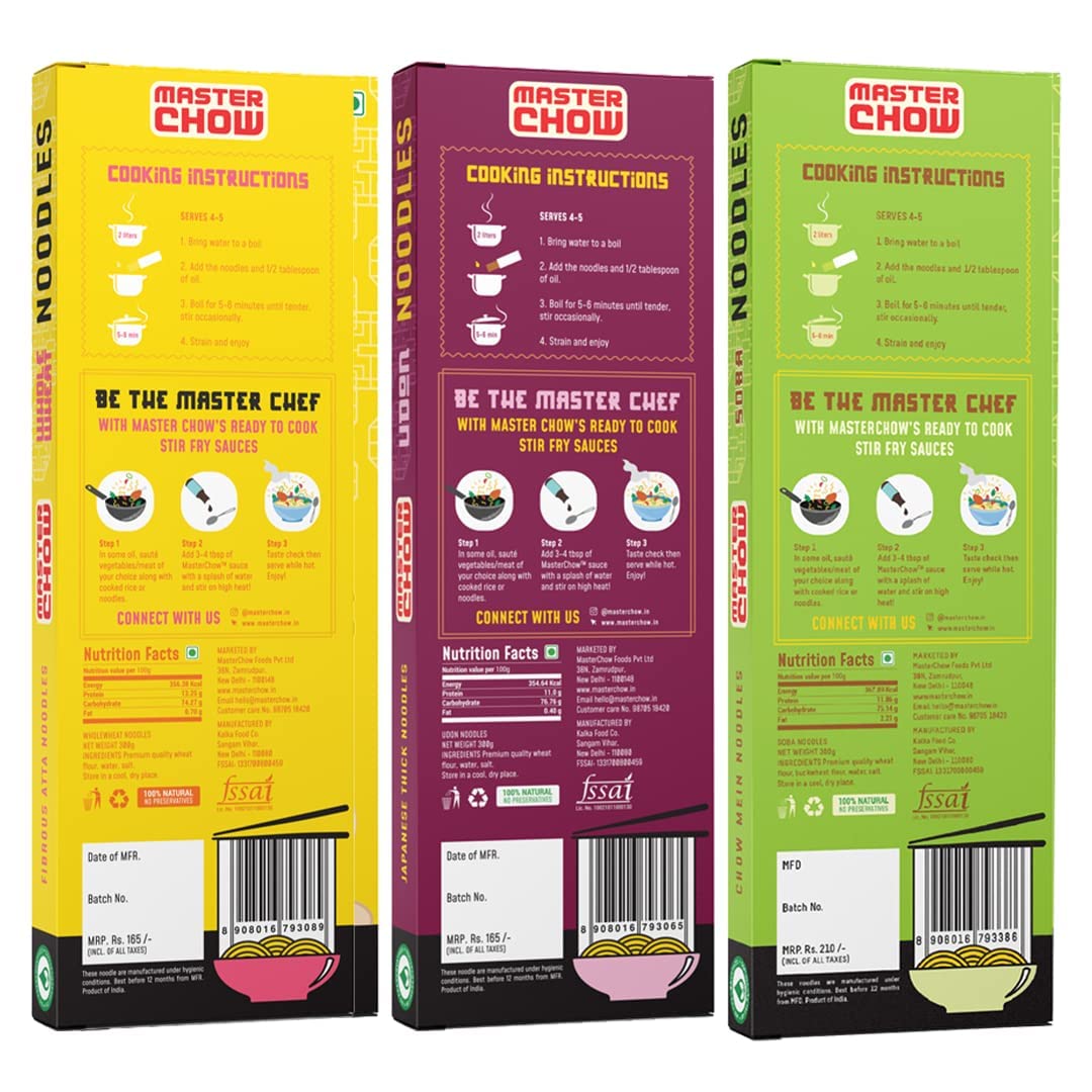 MasterChow Assorted Healthy Noodle Pack - 1 Whole Wheat, 1 Soba, 1 Udon Noodles – view 2