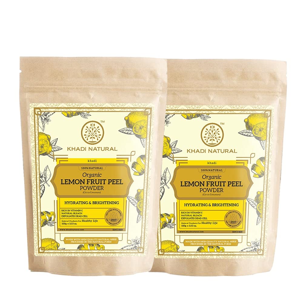 Two packs of Khadi Natural lemon peel powder mask