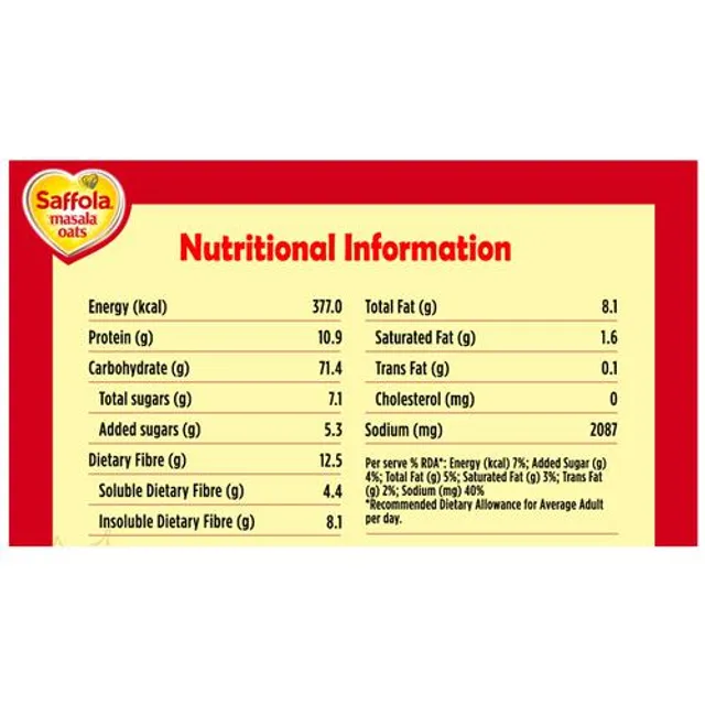 Saffola Masala Oats - Tasty Evening Snack, Fibre Rich, Peppy Tomato, 500 g – view 4