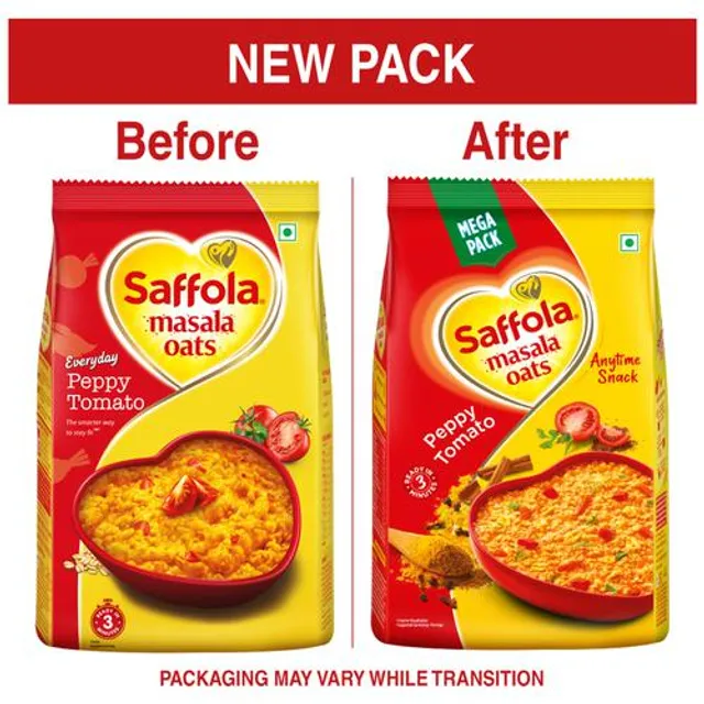 Saffola Masala Oats - Tasty Evening Snack, Fibre Rich, Peppy Tomato, 500 g – view 8