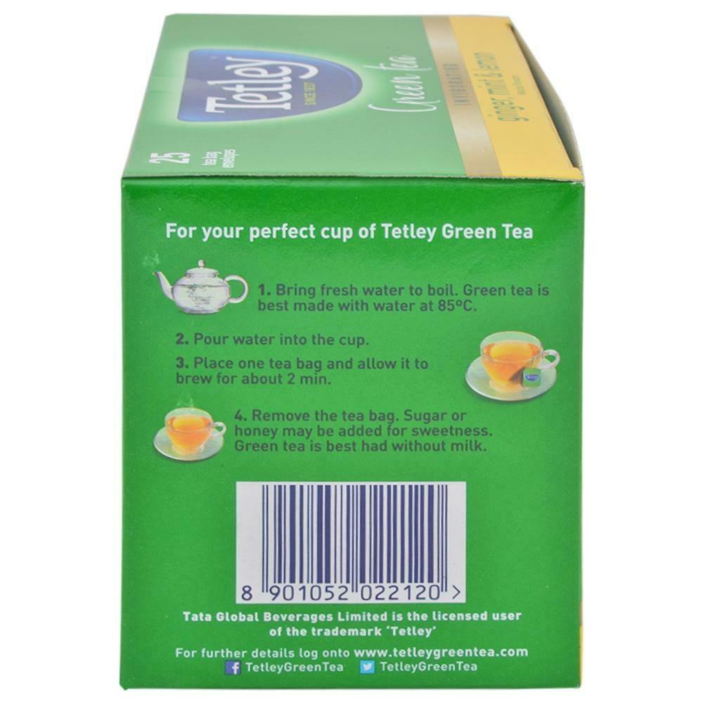 Tetley Ginger Mint And Lemon Green Tea Bags 25 Pcs – view 3
