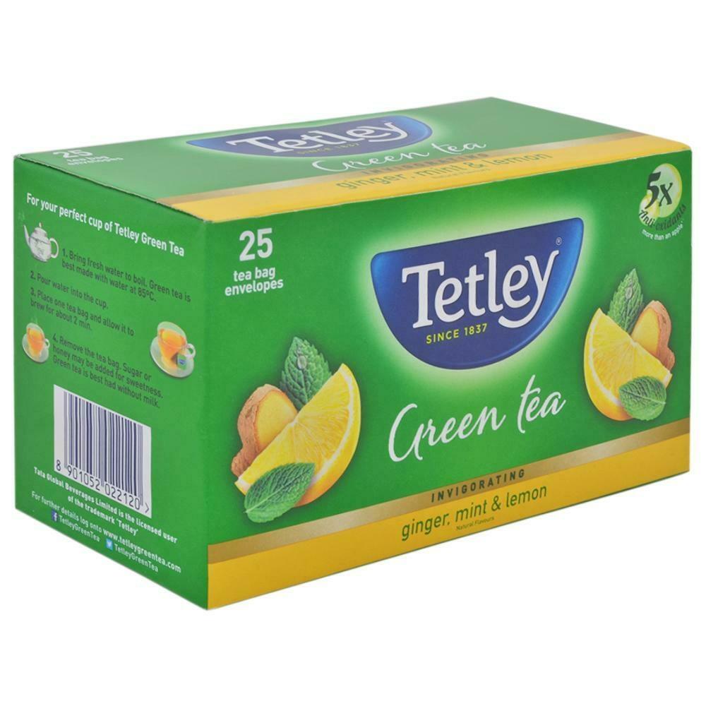 Tetley Ginger Mint And Lemon Green Tea Bags 25 Pcs – view 6