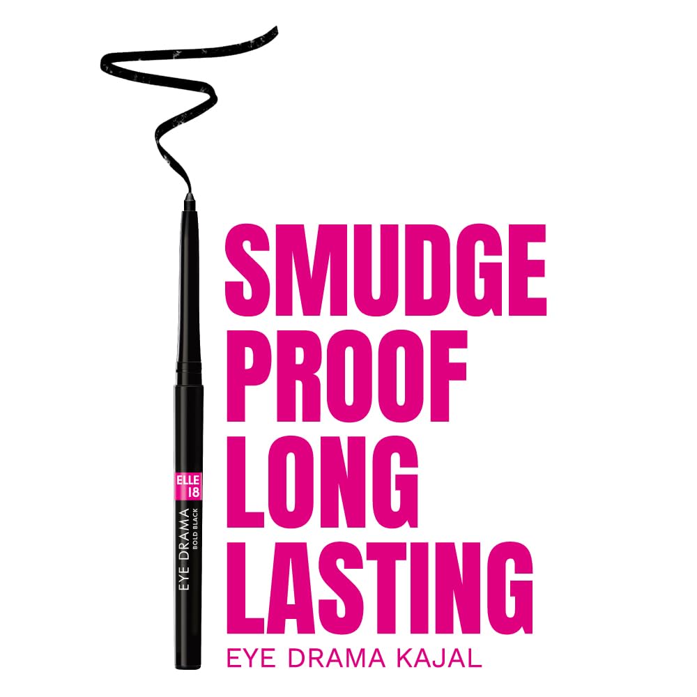 Elle 18 Eye Drama Bold Black Kajal 0.35 g, Matte Finish Kajal Black, Waterproof, Smudge Proof & Long Lasting Kajal with Matte Finish – view 3