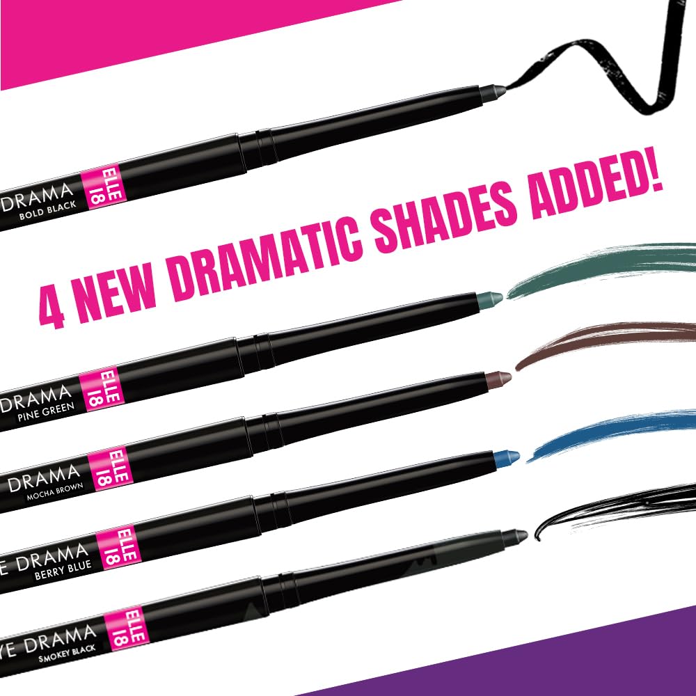 Elle 18 Eye Drama Bold Black Kajal 0.35 g, Matte Finish Kajal Black, Waterproof, Smudge Proof & Long Lasting Kajal with Matte Finish – view 6