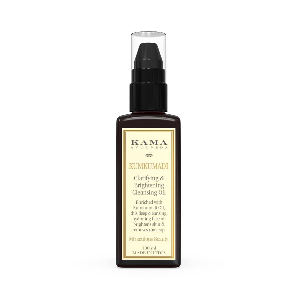 Front view of Kama Ayurveda Kumkumadi cleansing oil bottle 100 ml
