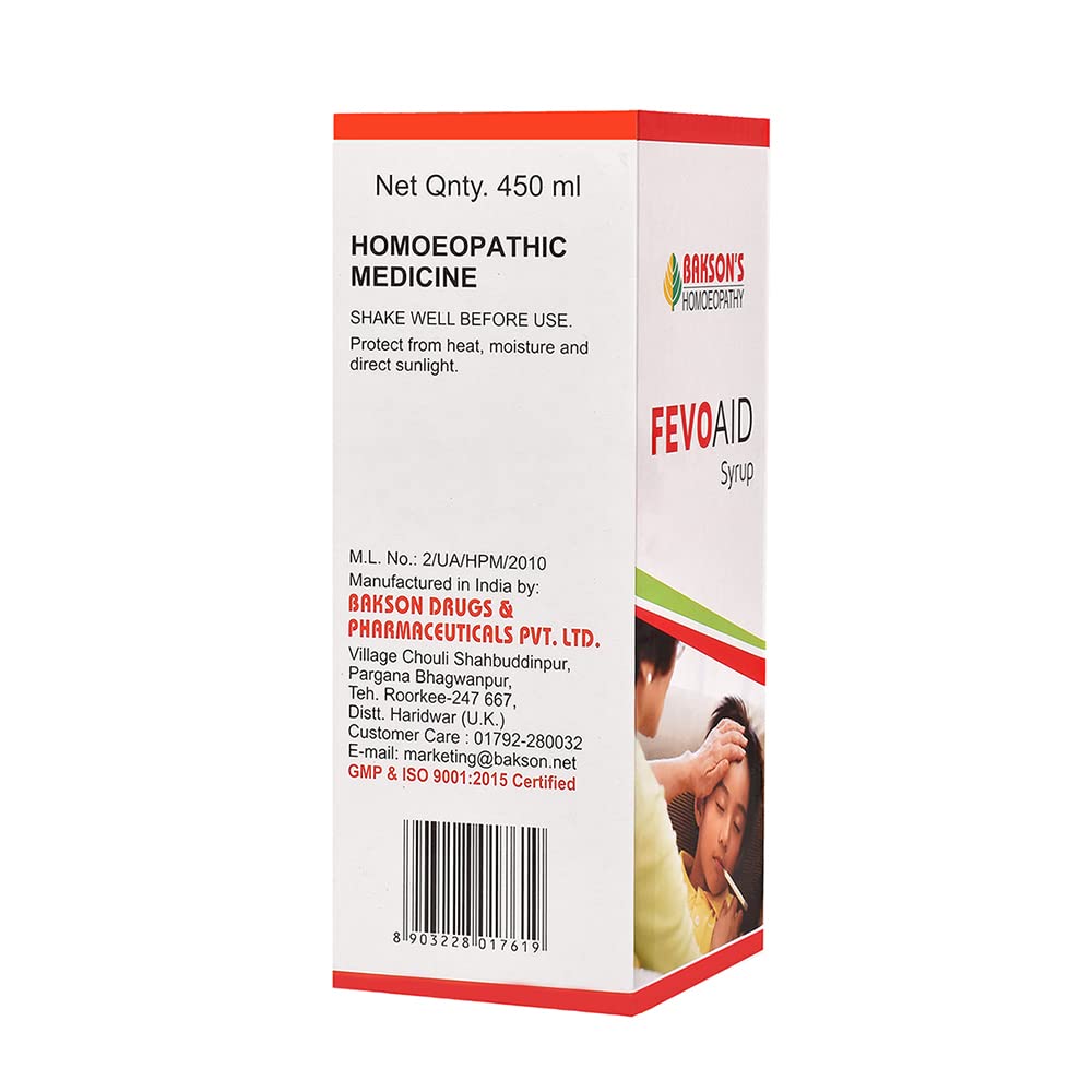 Dr. Bakshi's BAKSON'S HOMOEOPATHY Fevo Aid Syrup (450ml) – view 3