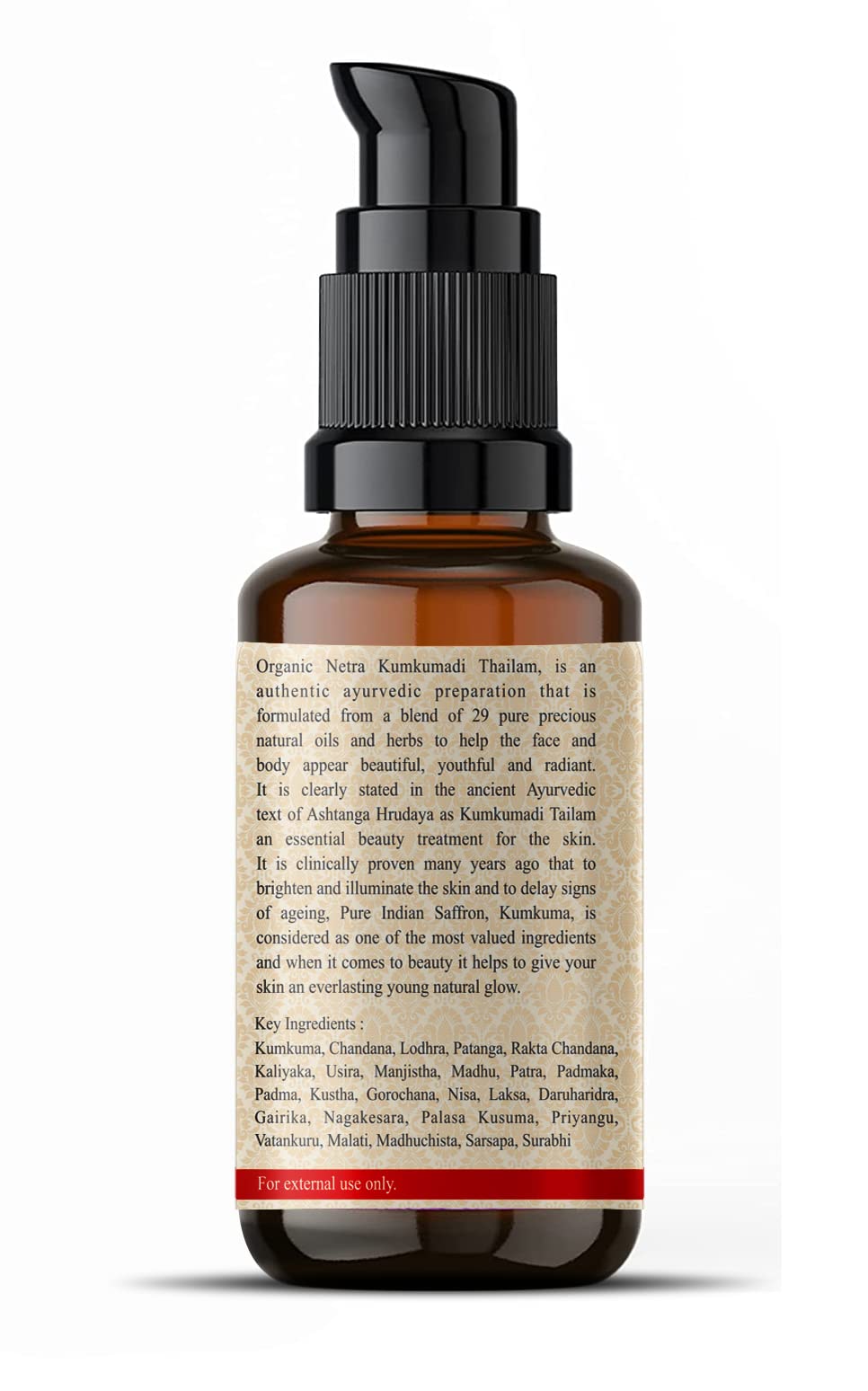 Organic Netra Ayurvedic Kumkumadi Tailam, Face Oil for Glowing Skin – view 2