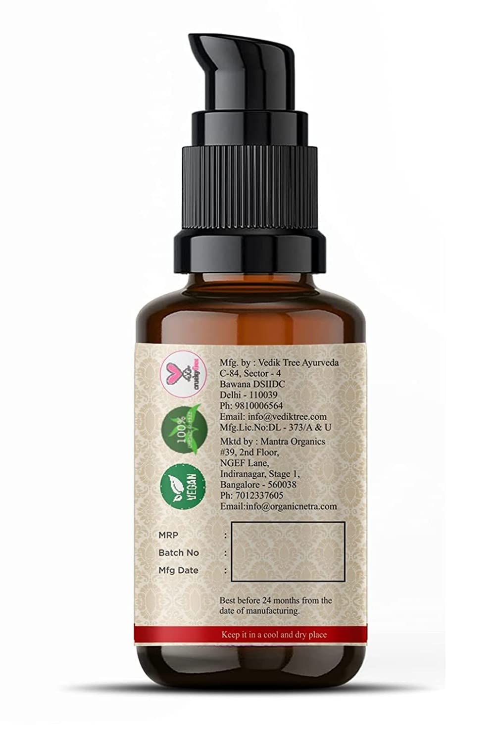 Organic Netra Ayurvedic Kumkumadi Tailam, Face Oil for Glowing Skin – view 3