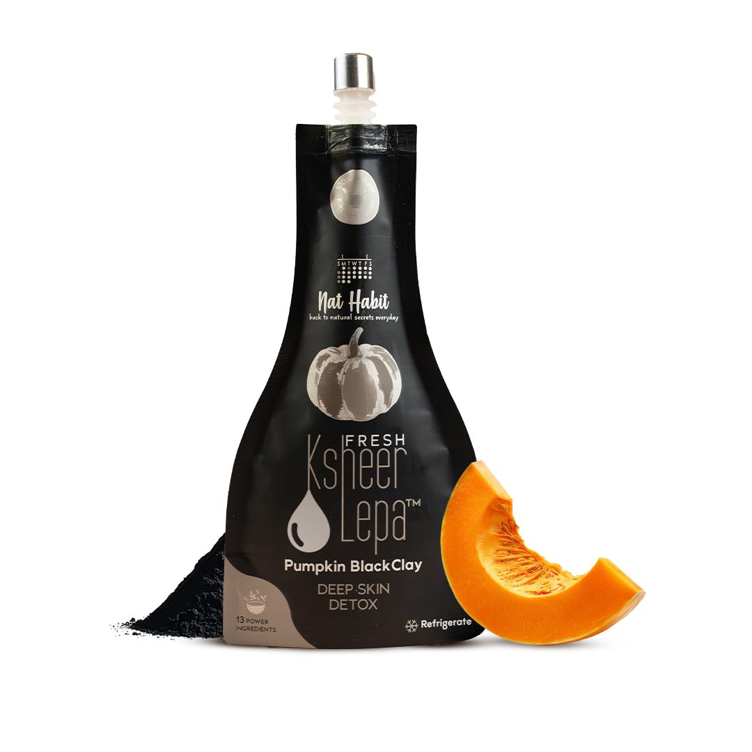 Nat Habit charcoal face mask pumpkin black clay pack 40g