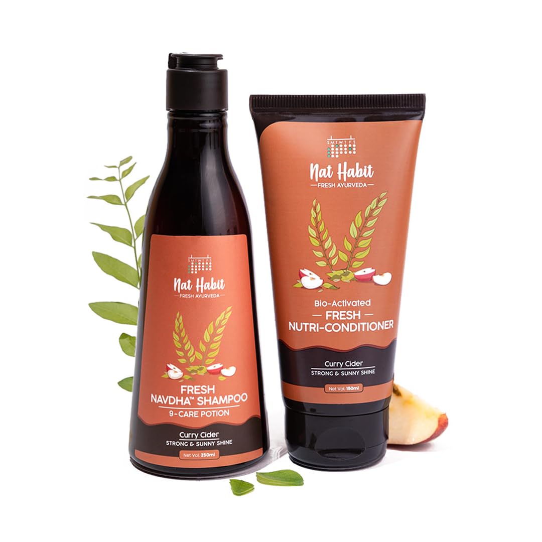 Nat Habit curry cider hair care set front view