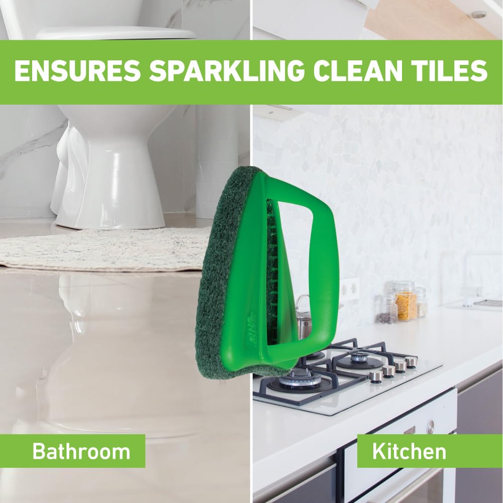 Scotch-Brite Bathroom Tile Scrubber Brush- Cleans Tiles, Hard to Reach Corners, Floors, Tough Stain Removal, Ergonomic Handle for Excellent Grip, Triangular Head for Easy Cleaning (Pack of 2) – view 6