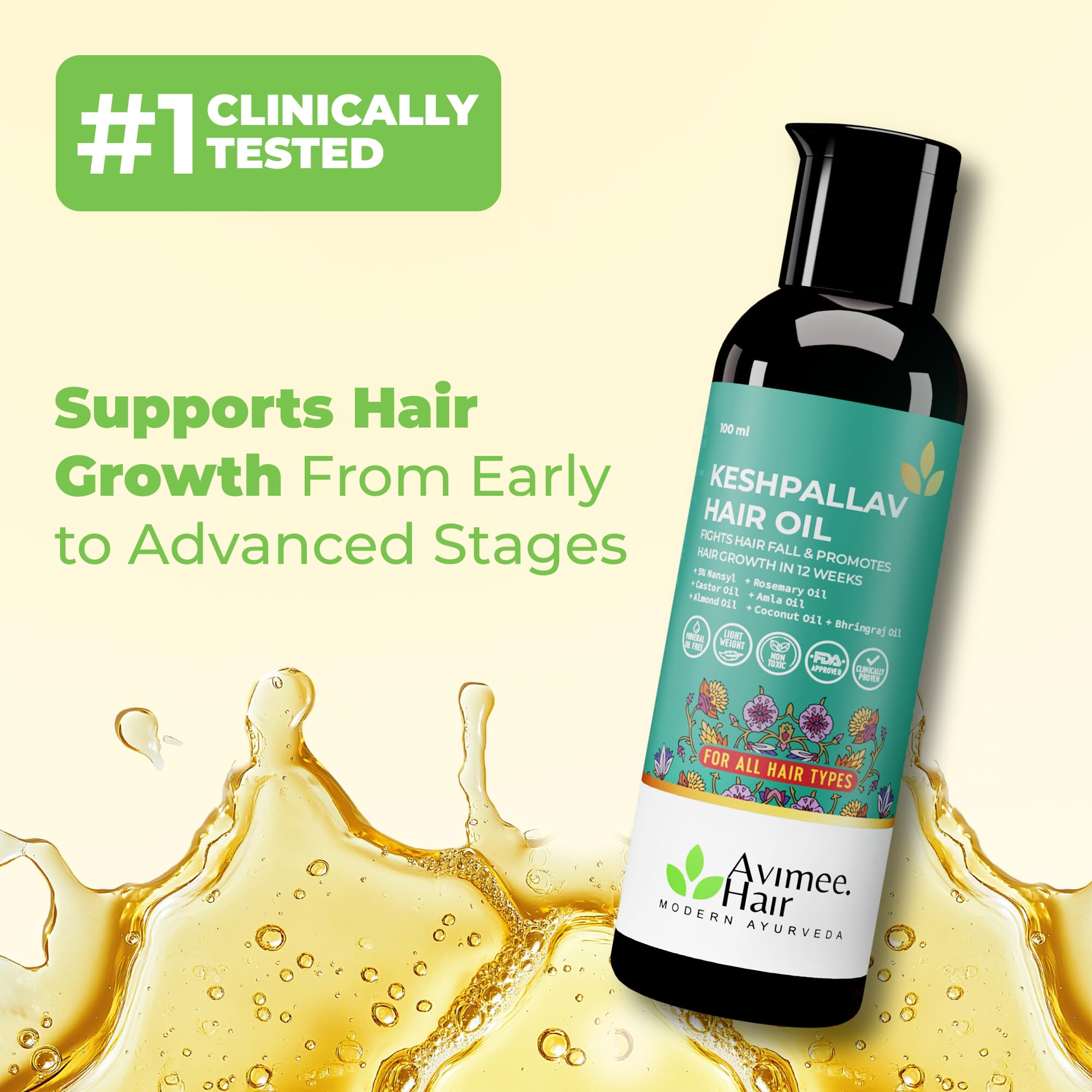 Avimee Herbal Keshpallav Hair Oil for Hair Growth – view 2