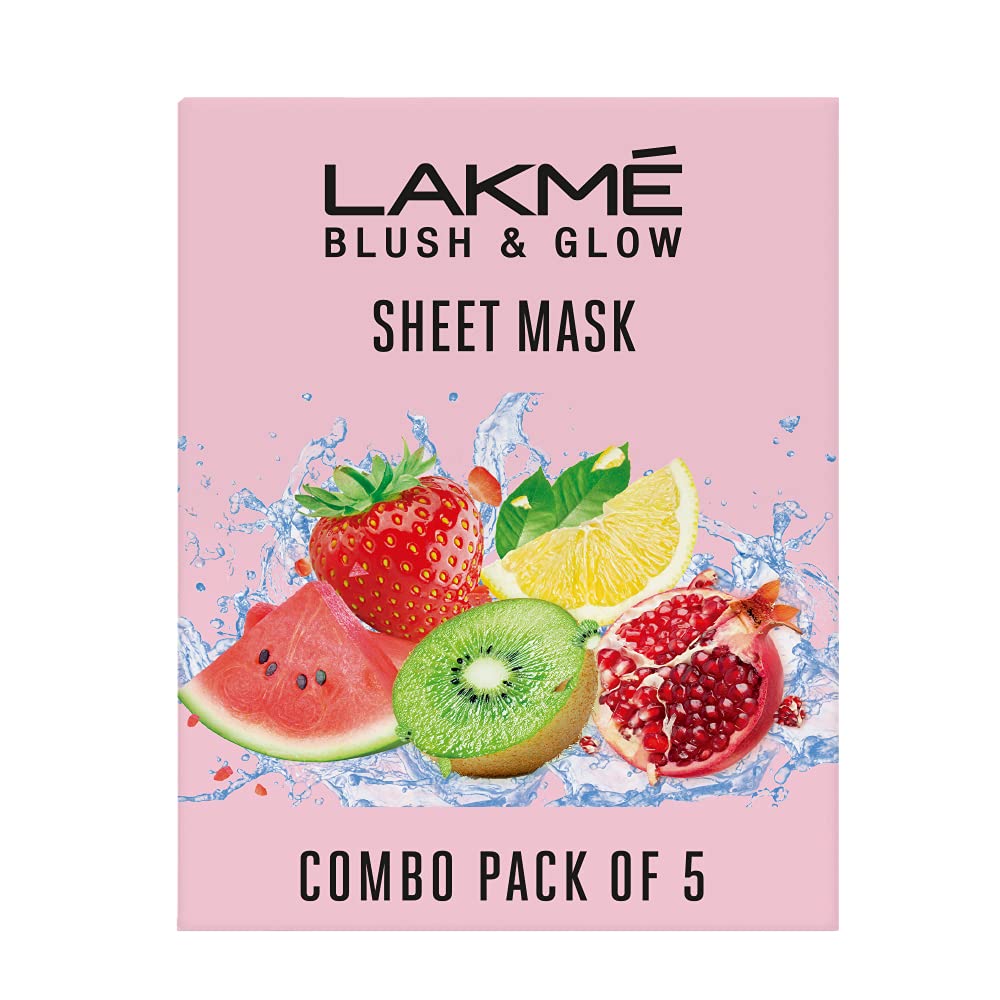 Lakme fruit sheet mask pack of five assorted variants