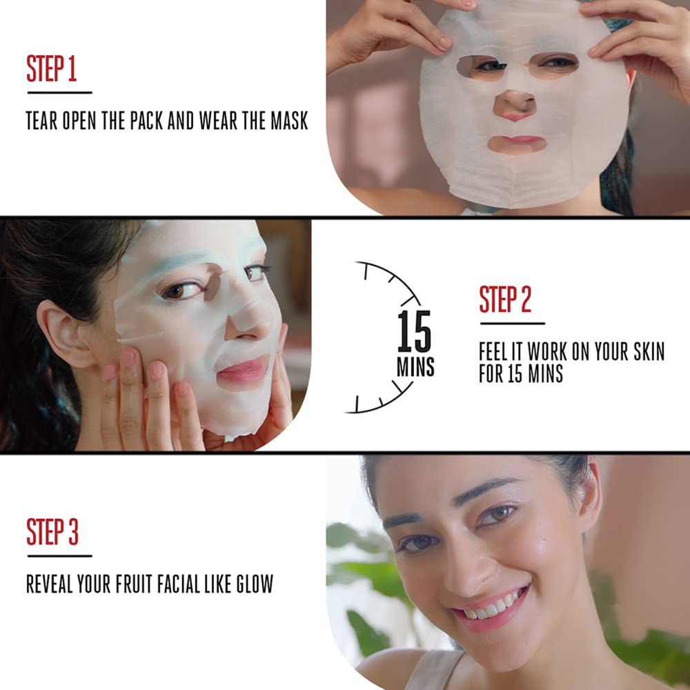Lakme Blush & Glow Sheet Mask, Pack of 5, Fruit Facial Like Glow! – view 4