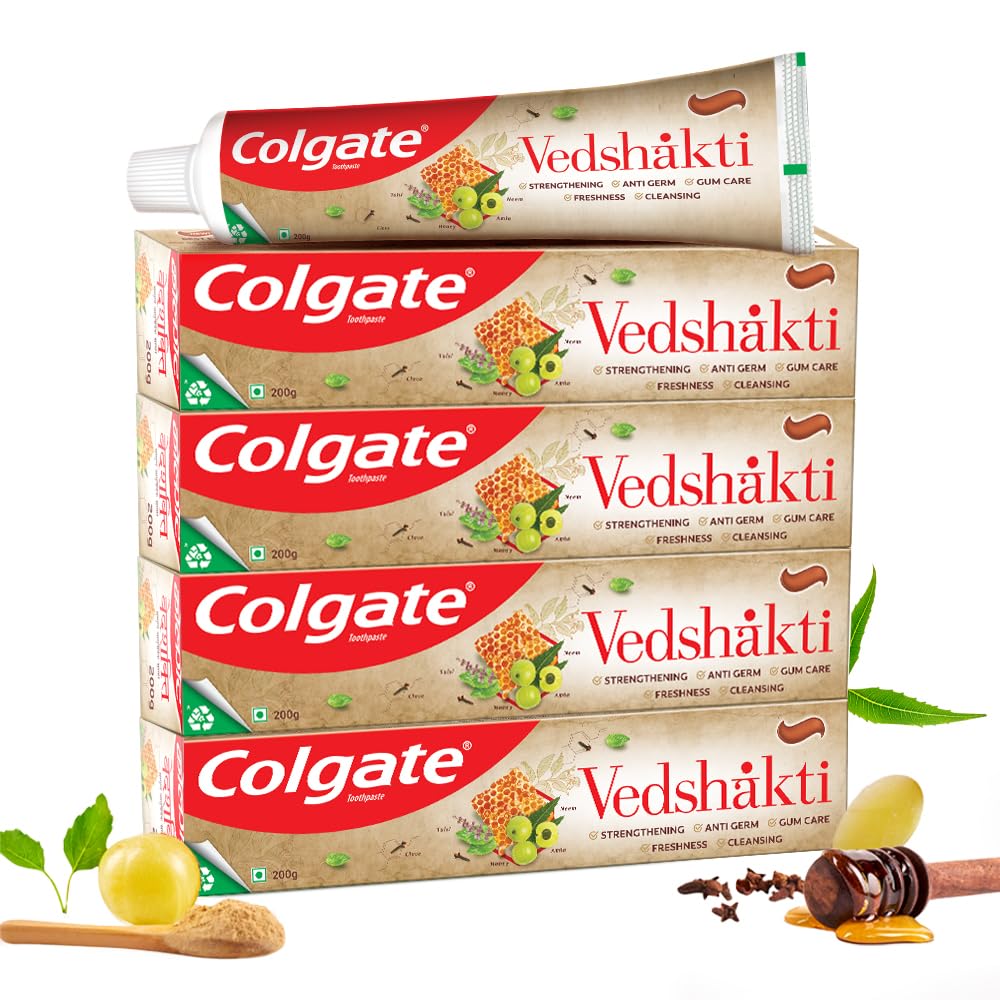 Colgate Vedshakti anti-bacterial toothpaste 200g tubes pack of four
