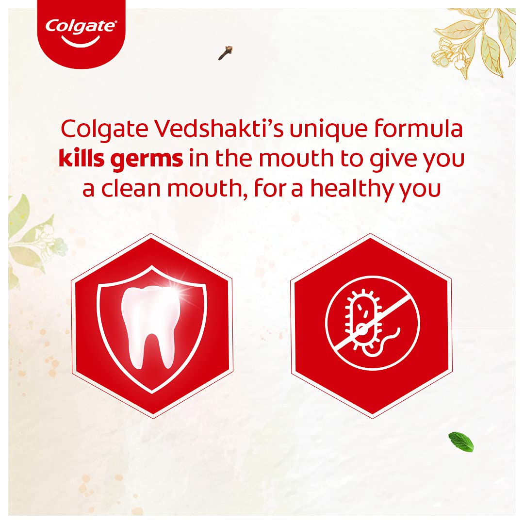 Colgate Vedshakti Toothpaste, Anti-Bacterial Paste For Whole Mouth Health, With Neem, Clove, And Honey, 800G, 200G X 4 (Saver Pack), Freshening – view 8