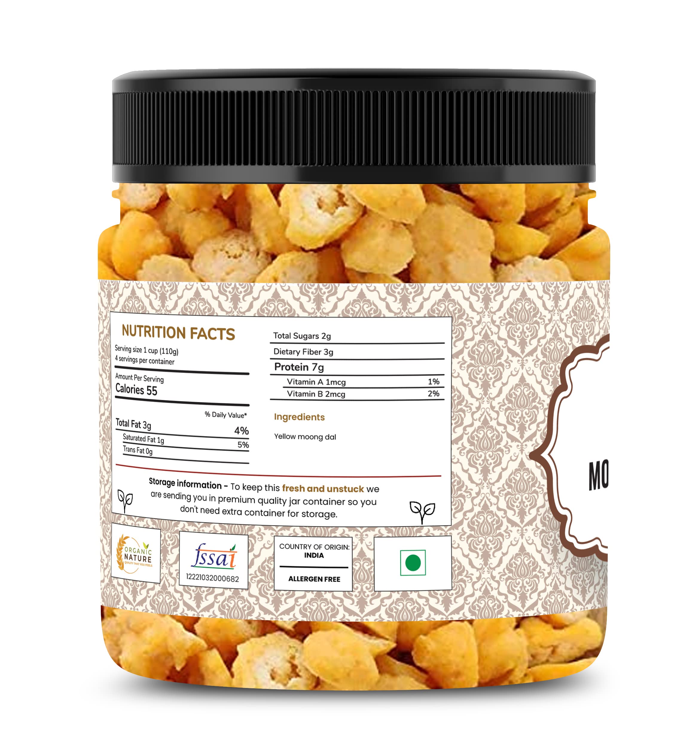Organic Nature Homemade Moong Dal Wadi Mangori Wadian Moong Dal Vadi Badi 250 Gram [Jar Pack] – view 2