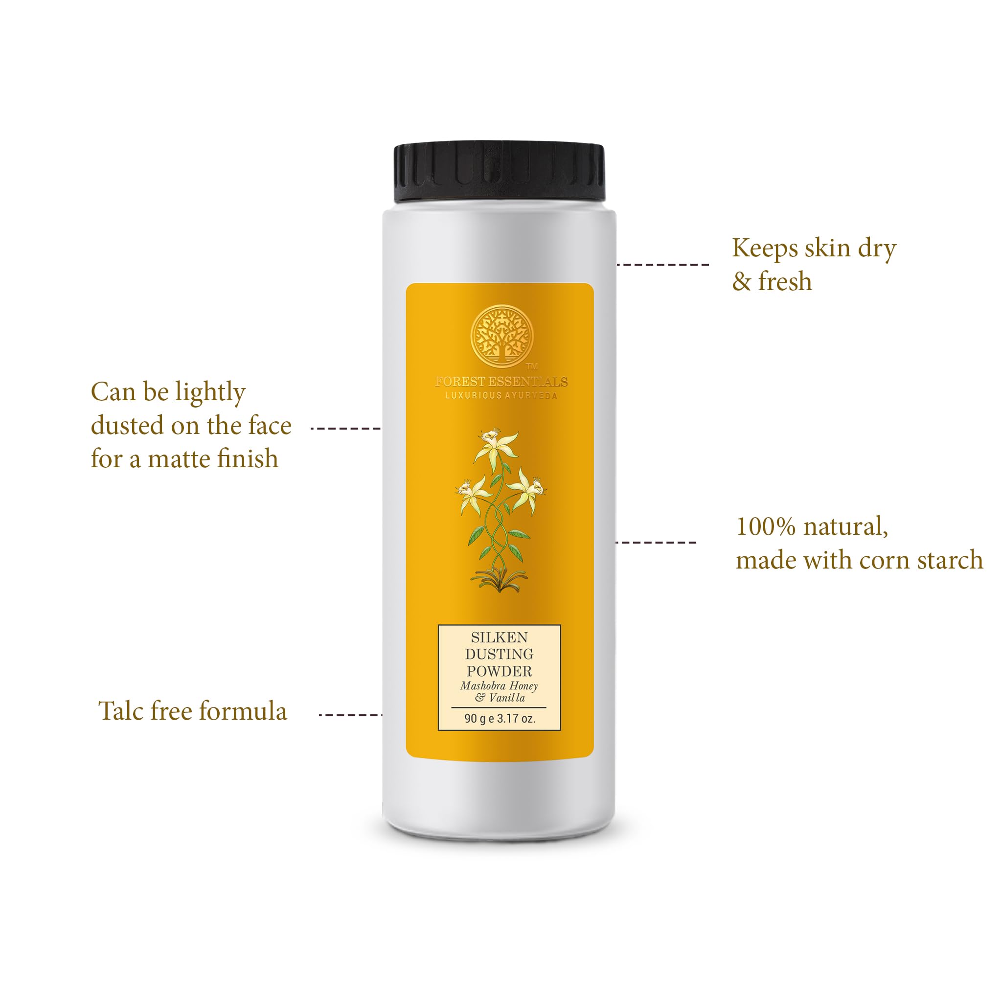 Forest Essentials Silken Dusting Powder Mashobra Honey & Vanilla – view 2