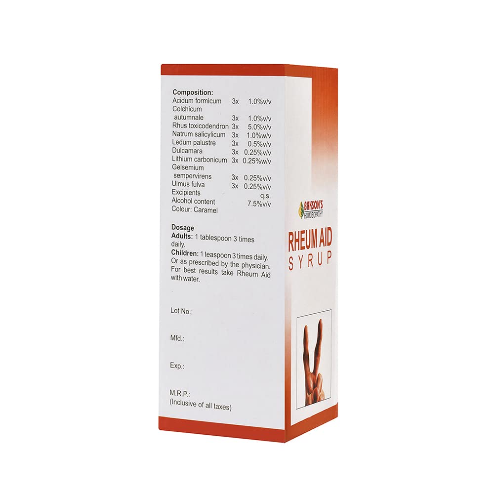 Dr. Bakshi's BAKSON'S HOMOEOPATHY Rheum Aid Syrup (450ml) – view 2