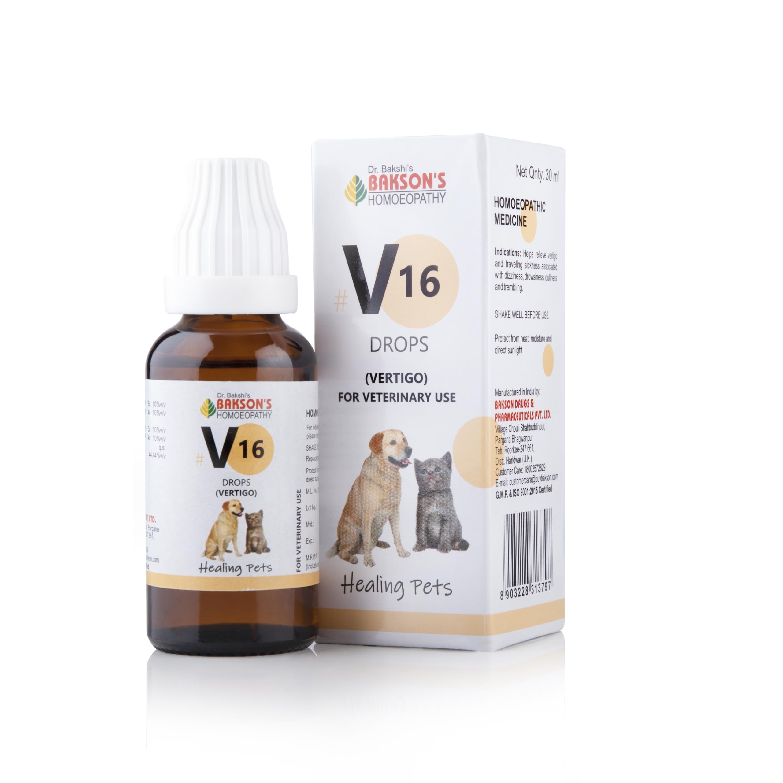 Bakson Veterinary V-16 Vertigo Drops 30 ml pack shot