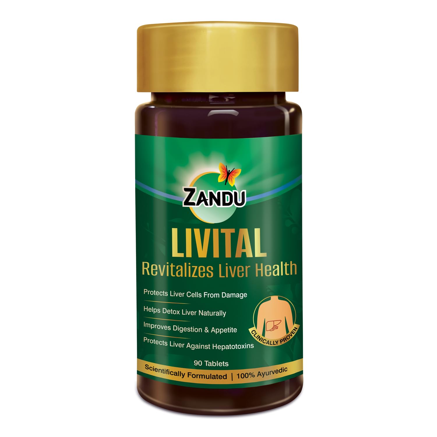 Zandu Livital Ayurvedic liver tablets bottle front pack shot