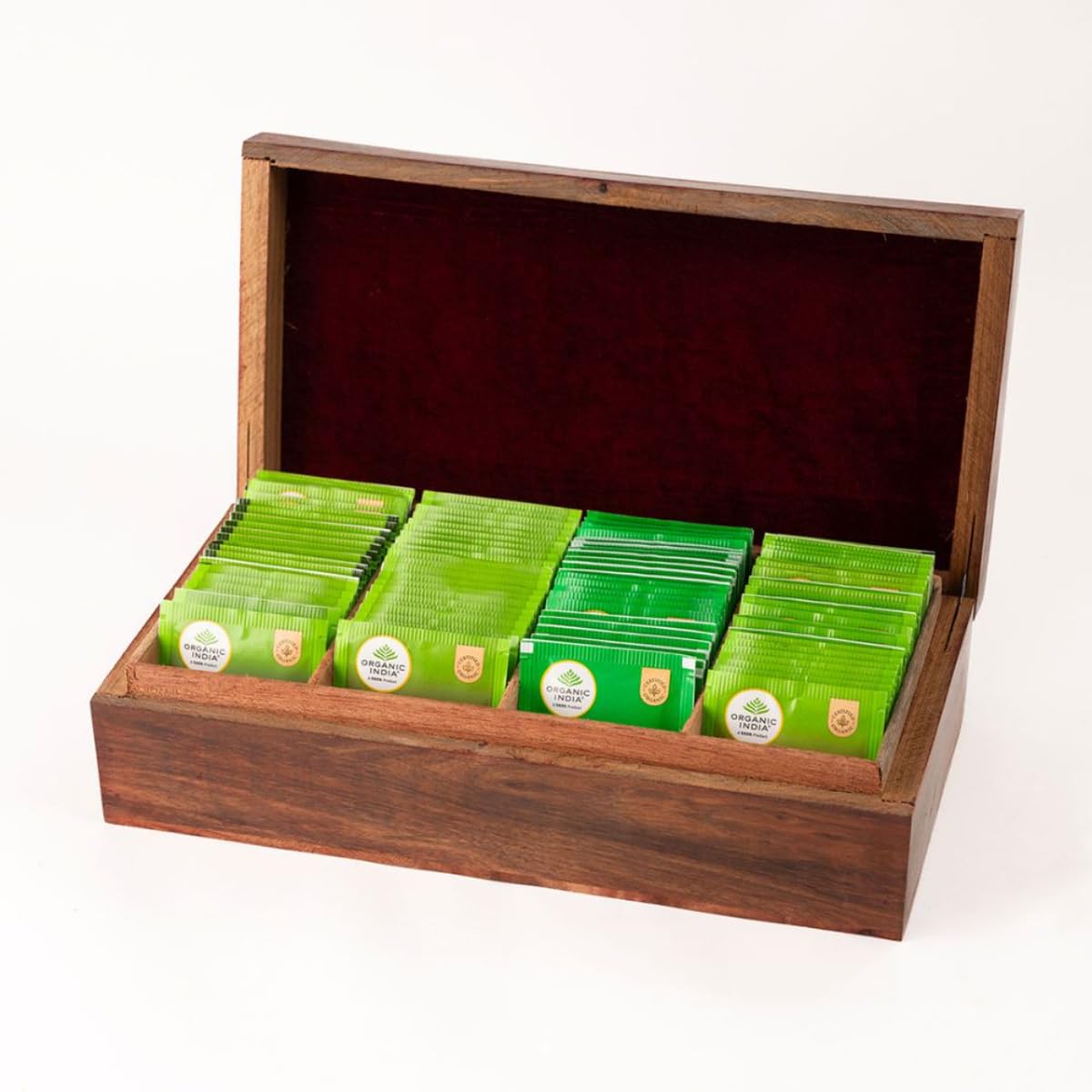 Organic India Tulsi Wooden Gift Box - 100 Tea Bags – view 2