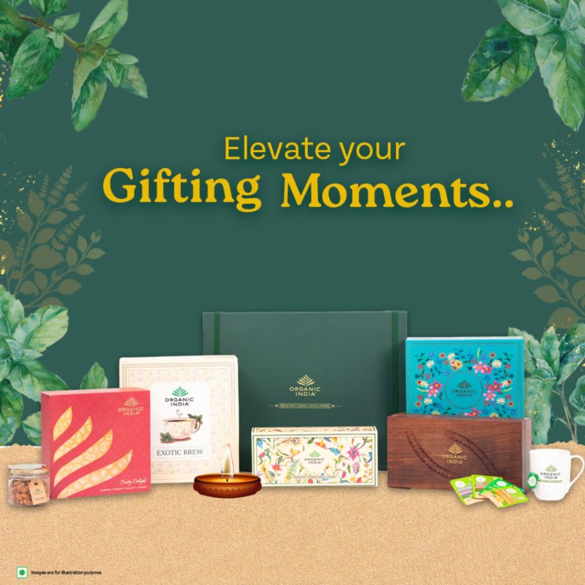 Organic India Tulsi Wooden Gift Box - 100 Tea Bags – view 5