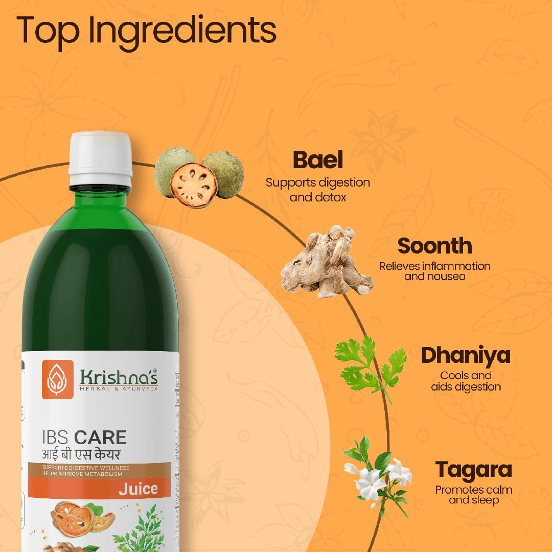 KRISHNA'S HERBAL & AYURVEDA IBS Care Juice For Digestive Health, Helps Manage Digestive Issues, No Artificial Colors or Flavors - 1000 Ml (Pack of 1) – view 4