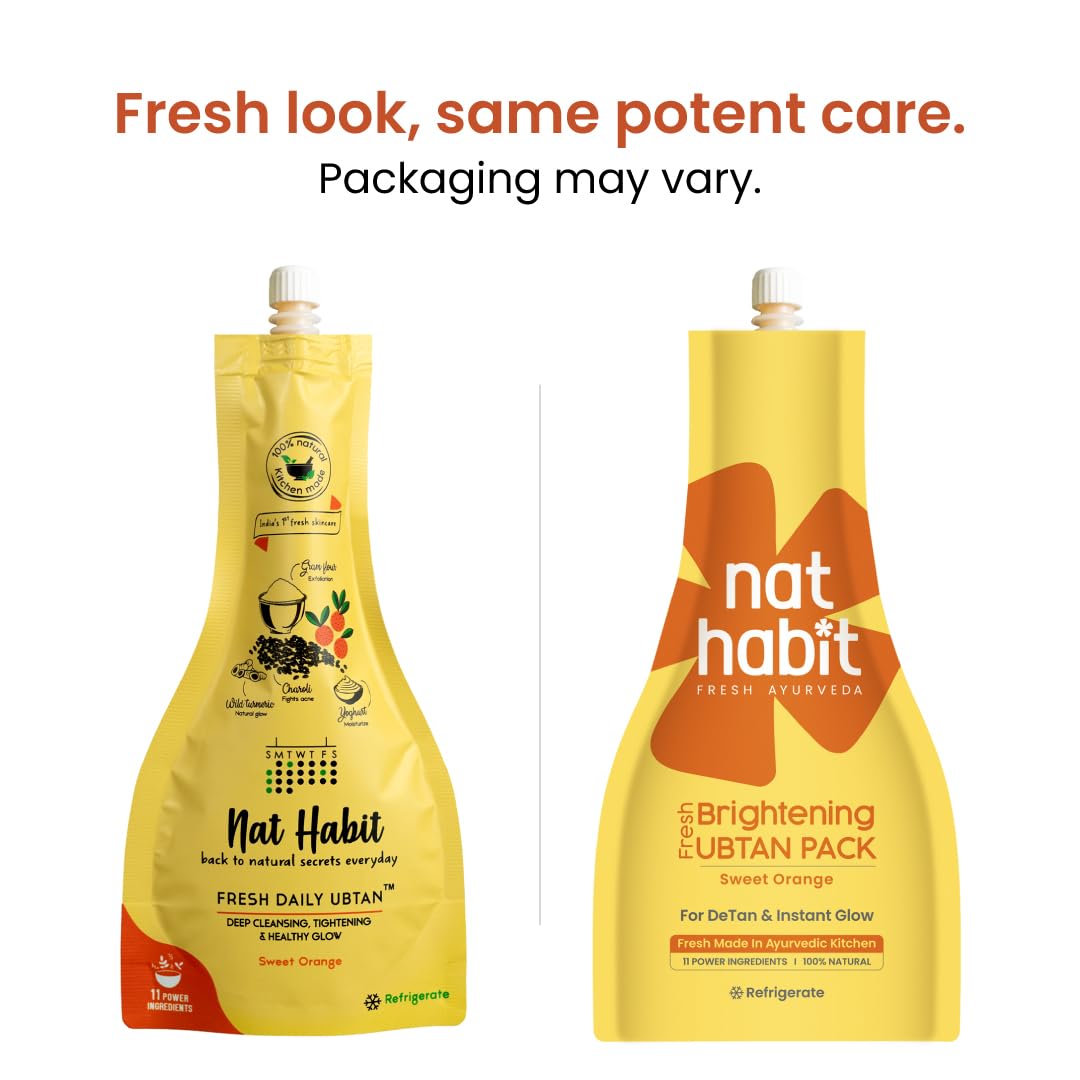 Nat Habit Fresh Sweet Orange Ubtan & Face Pack For Glowing Radiance, Tan & Deep Cleansing, Suitable For All Skin Types, Remove Blackhead & Whitehead (40g x Pack of 2) – view 2