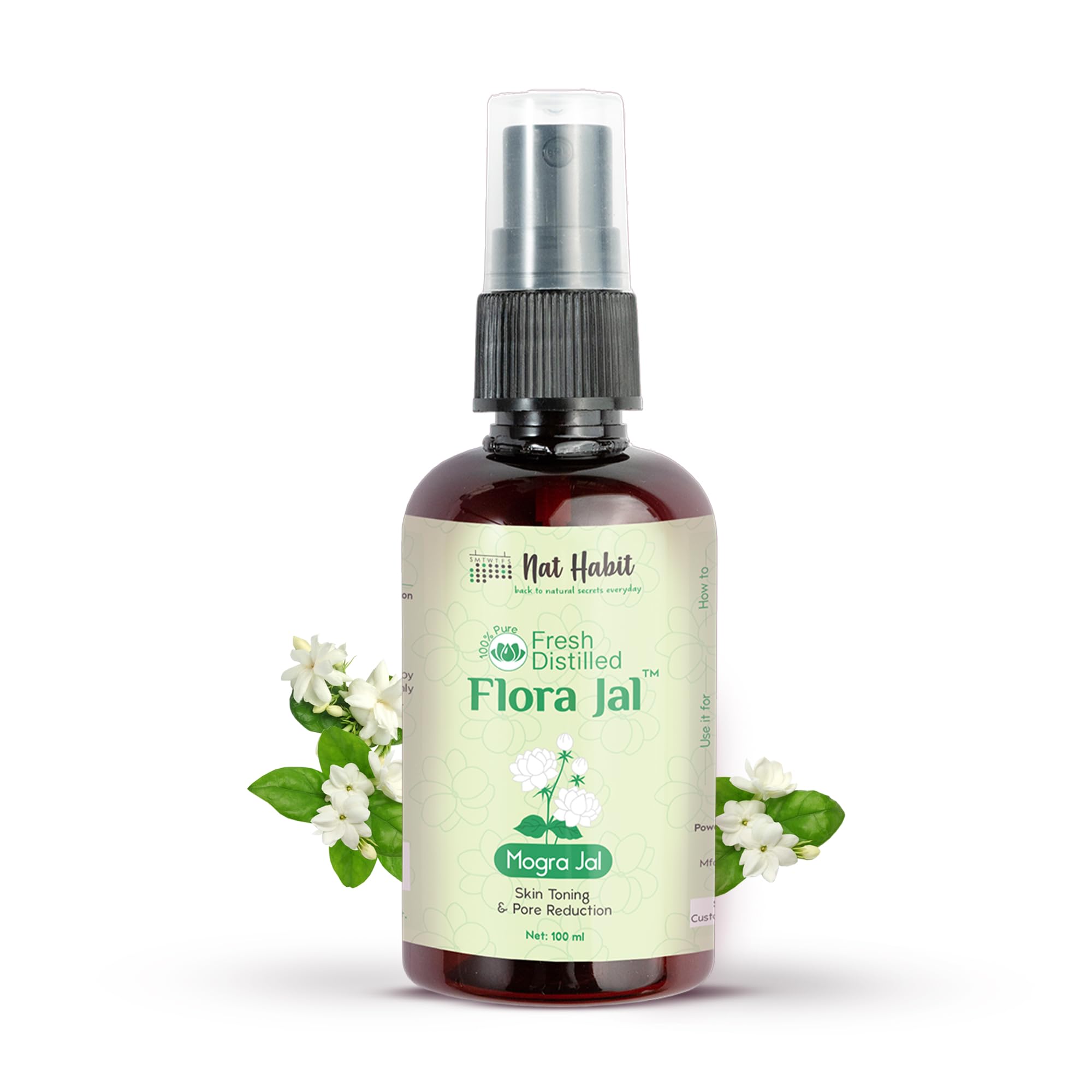 Steam-distilled Nat Habit Mogra Water toner bottle for face mist use