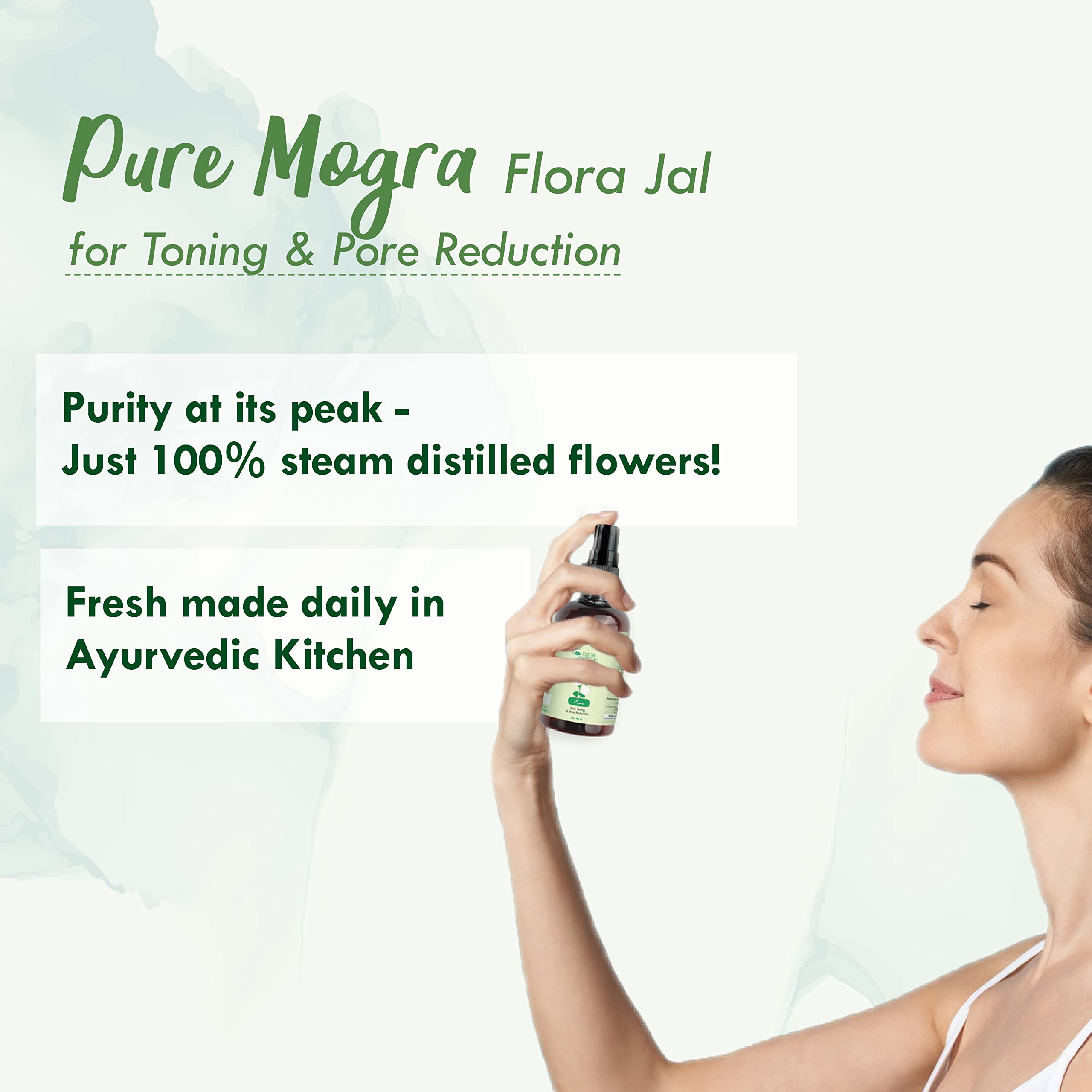 Nat Habit - 100% Pure Mogra Jal - Mogra Water - Toner, Face-Mist, Astringent & Face, Spray-Ayurvedic Steam-Distilled For Oil-Control, Acne-Control, Skin Hydration (Pack of 1, 100 ml) – view 2