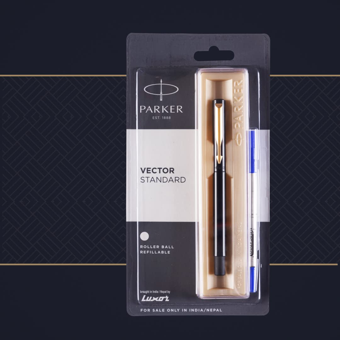 Parker Vector Standard Gold Trim Roller Ball Pen – view 5
