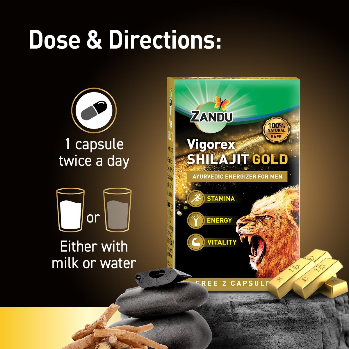 Zandu Vigorex Shilajit Gold - 12 Capsules – view 7