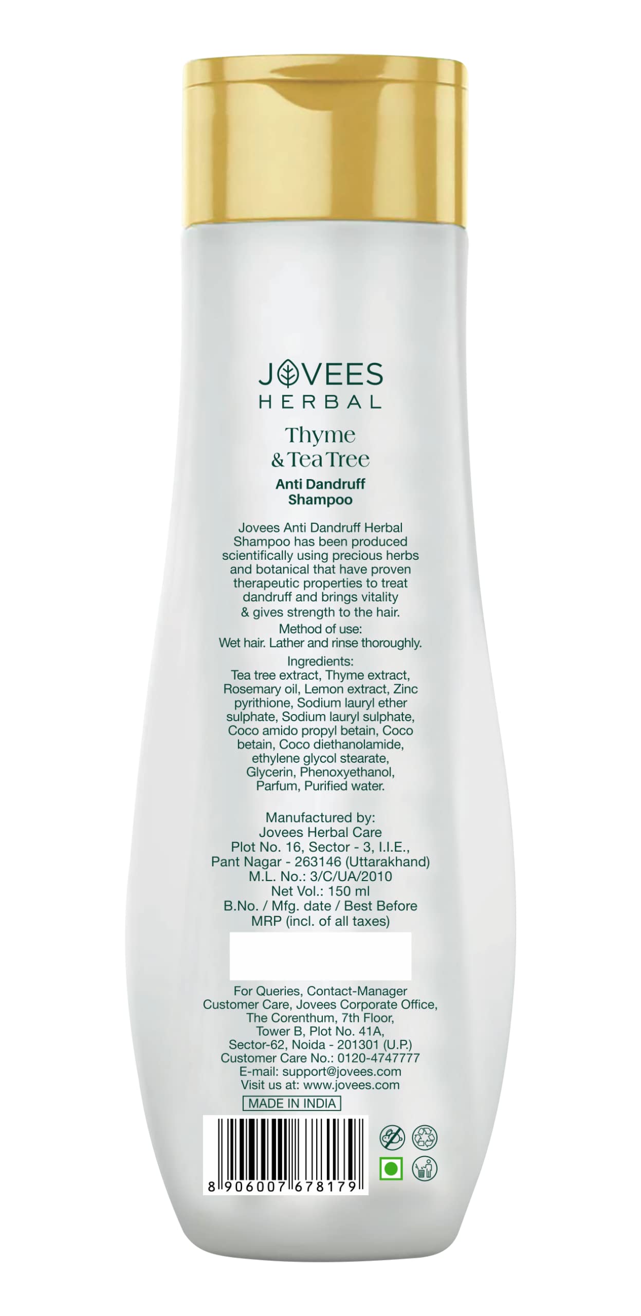 Jovees Herbal Thyme & Tea Tree Anti Dandruff Shampoo – view 2