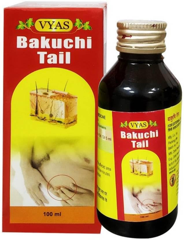 Vyas Bakuchi Tail oil bottle and product packaging