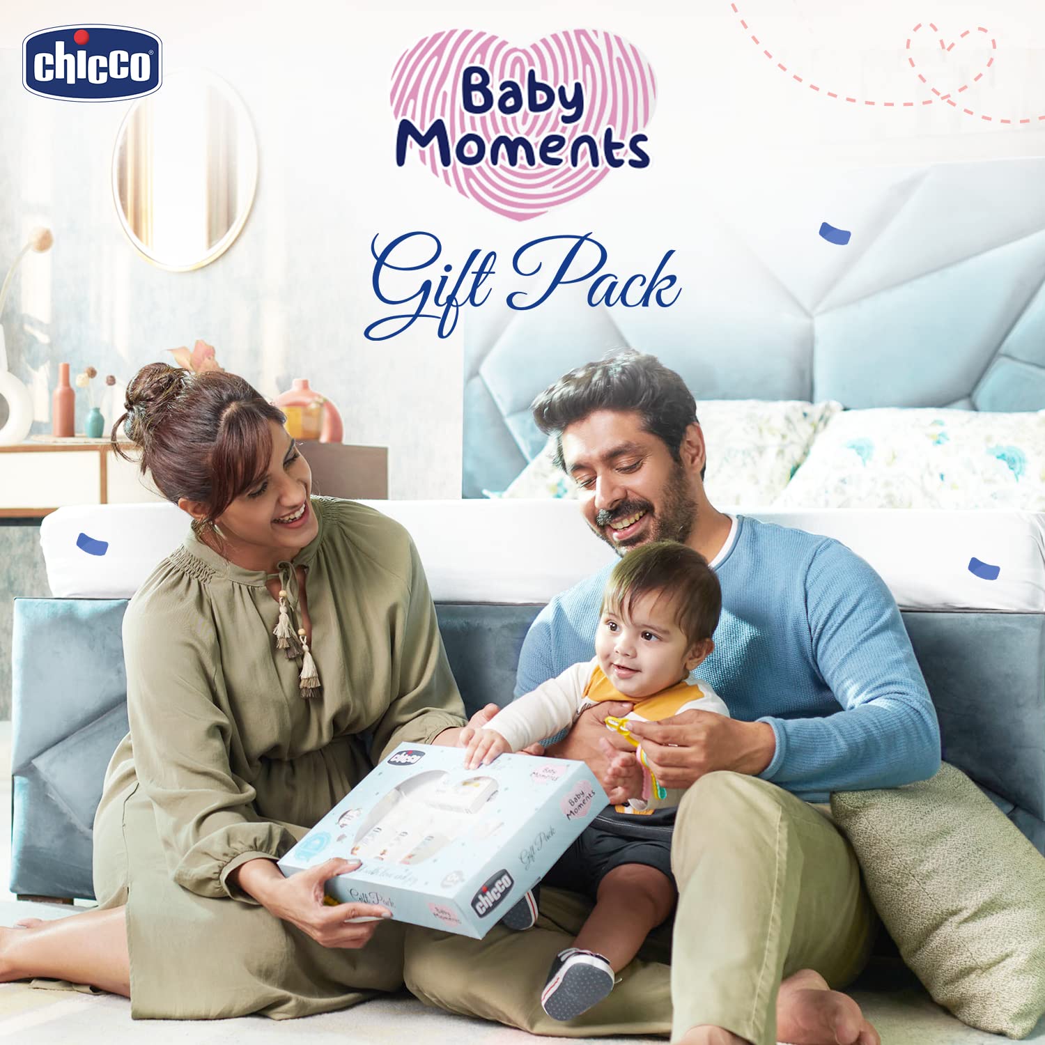 Chicco Baby Moments Essential Set, Gift Set for Babies, 0M+ Blue – view 2