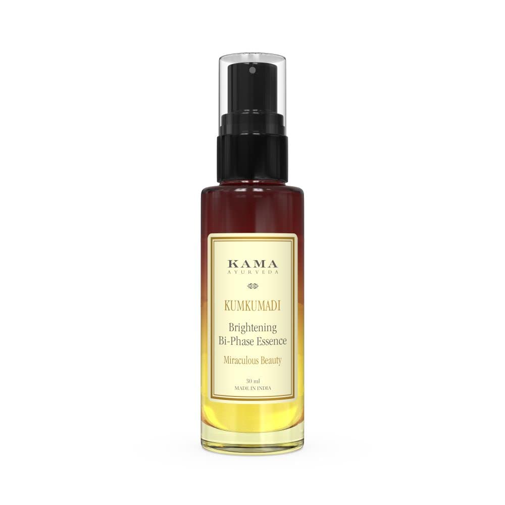 Kumkumadi brightening essence bottle with saffron, liquorice and aloe