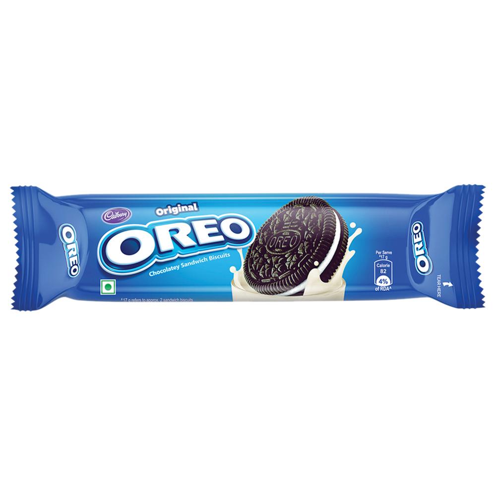 Oreo vanilla flavour cream biscuit pouch front pack