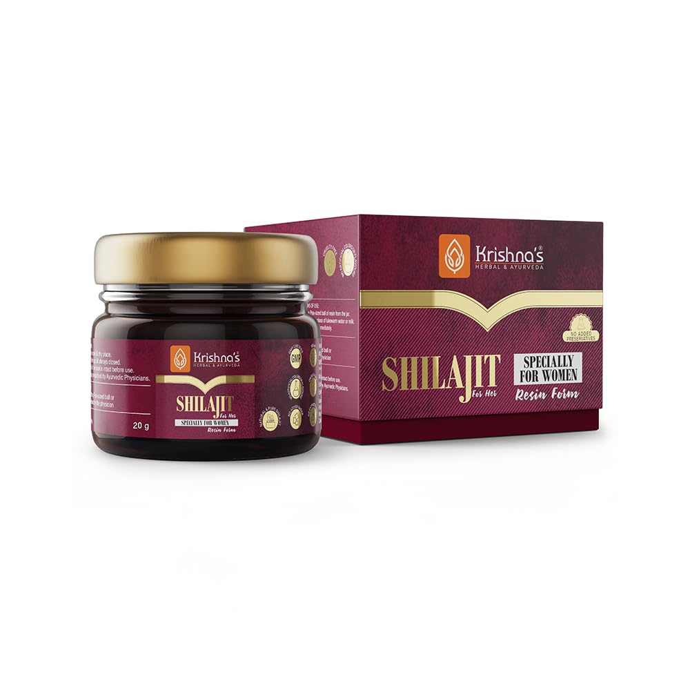 Unflavoured shilajit resin jar for women by Krishna's Herbal & Ayurveda