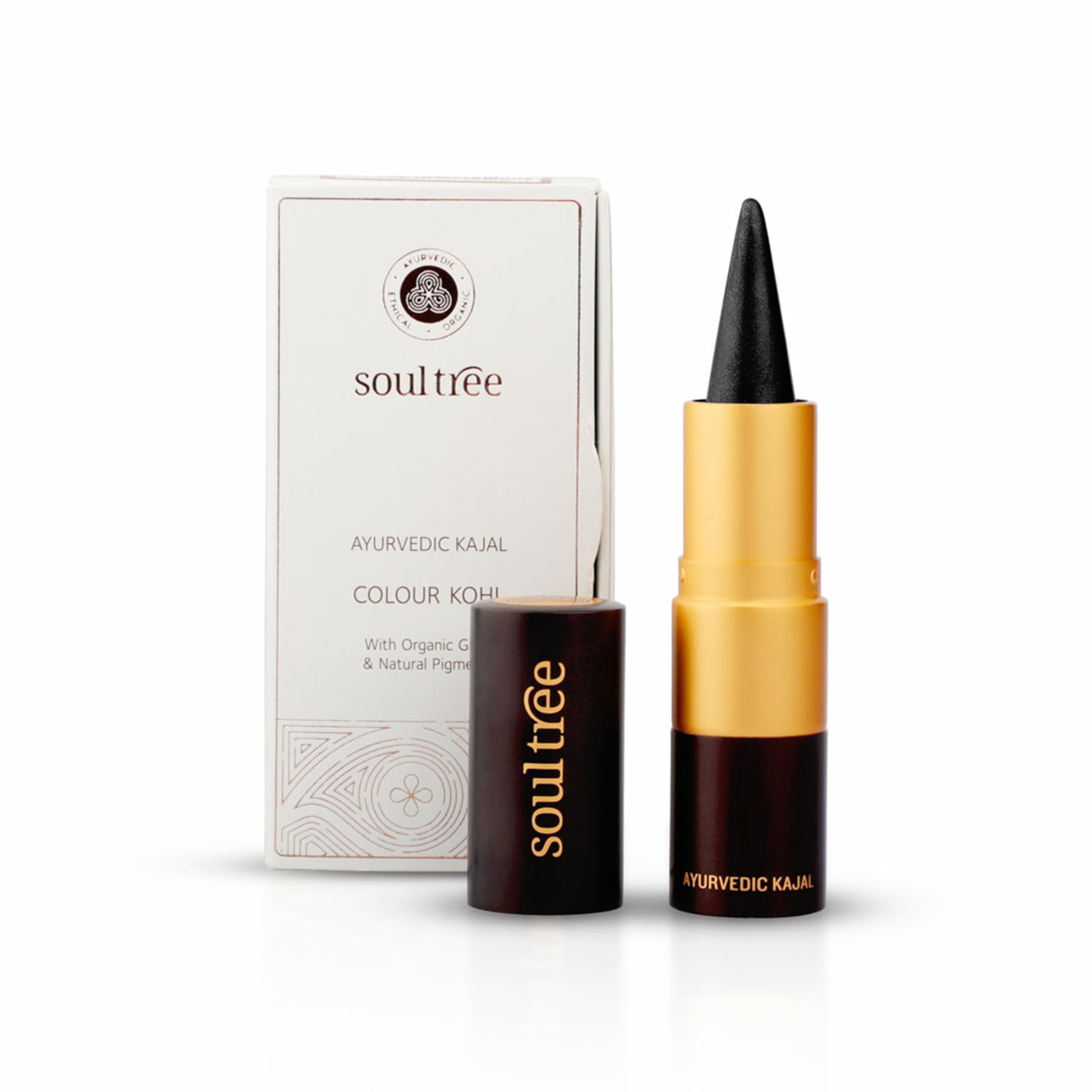 SoulTree Pure Black 011 Ayurvedic kajal stick with creamy finish