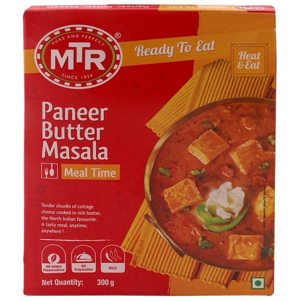 Front pack of MTR paneer butter masala ready meal