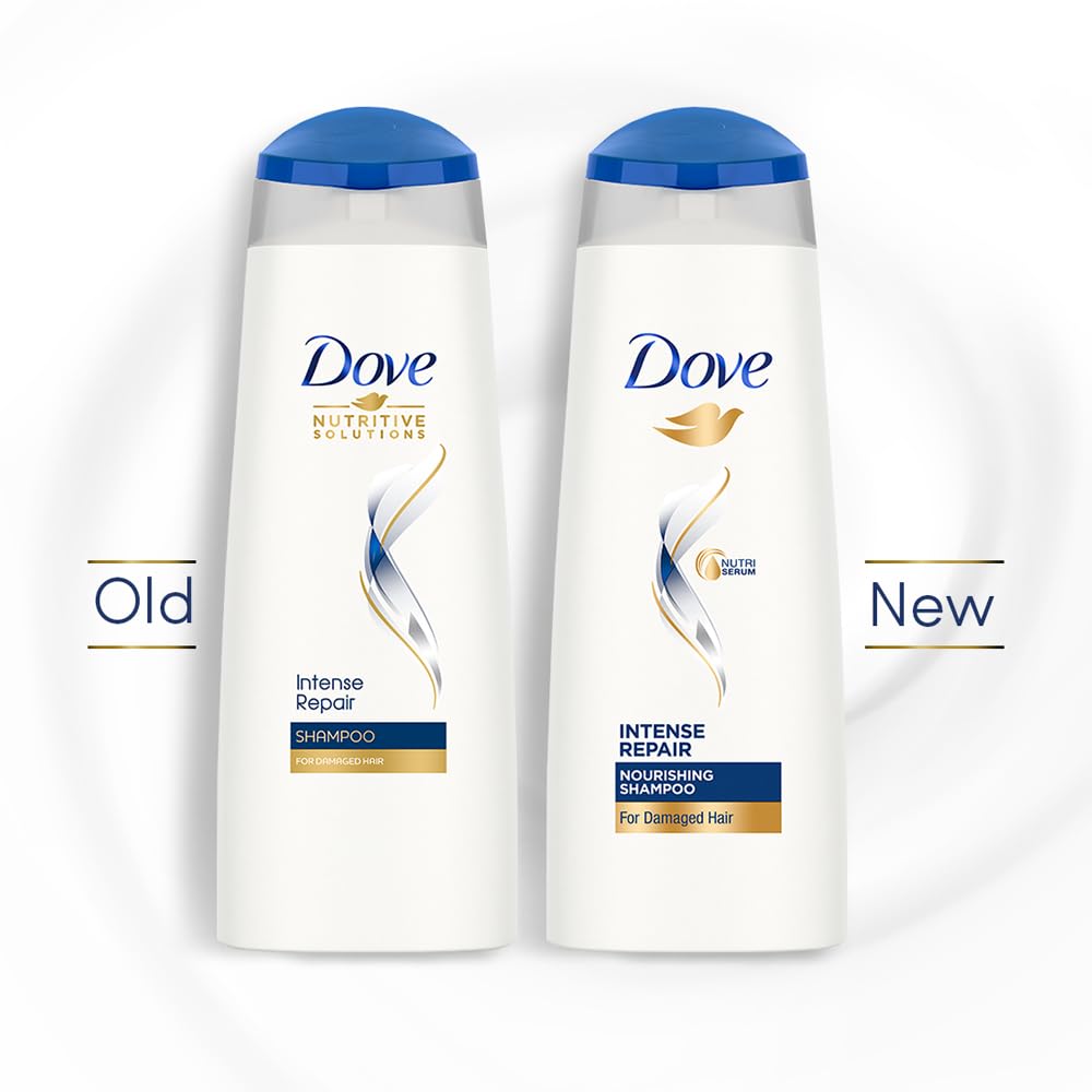 Dove Intense Repair, Shampoo, 340ml, for Dry & Frizzy Hair, with Fiber actives , to Smoothen and Strengthen Dry & Frizzy Hair, Deep Nourishment to Damaged Hair – view 3