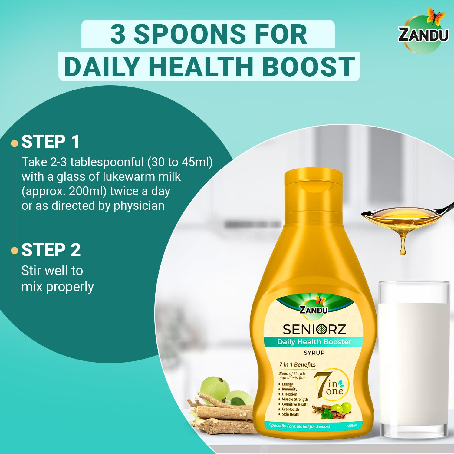 Zandu Seniorz Daily Health Booster Syrup – view 7