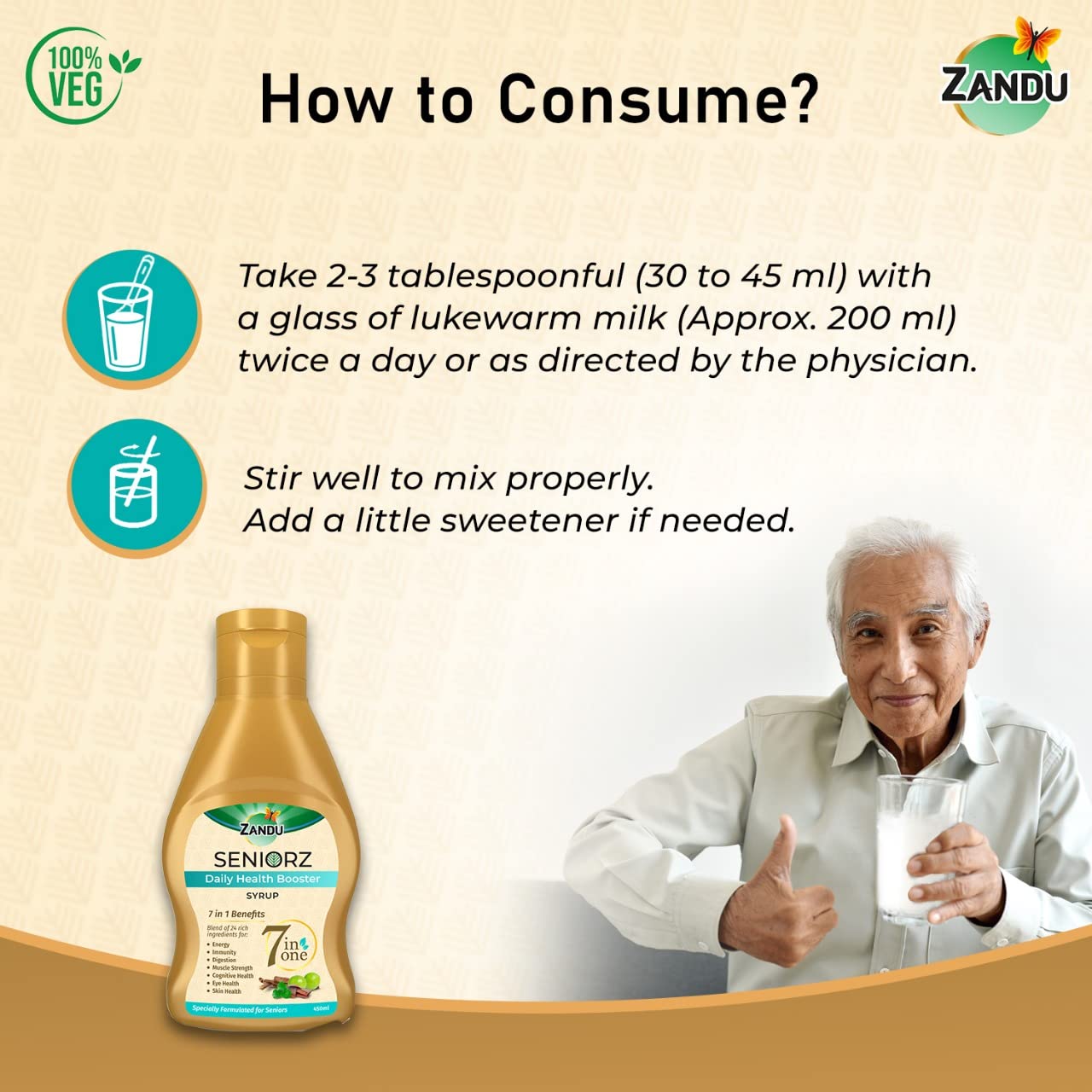 Zandu Seniorz Daily Health Booster Syrup – view 9