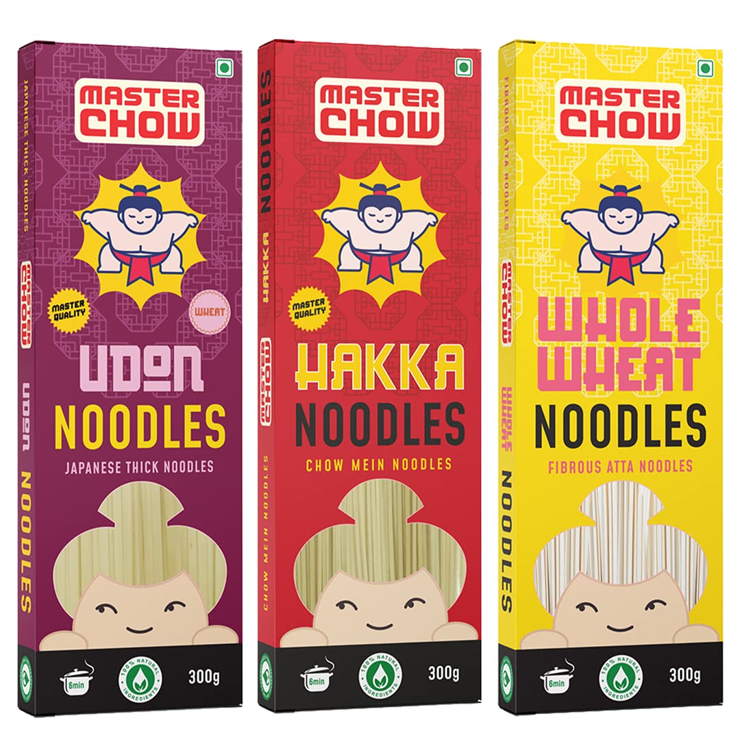MasterChow assorted noodles box with three noodle varieties
