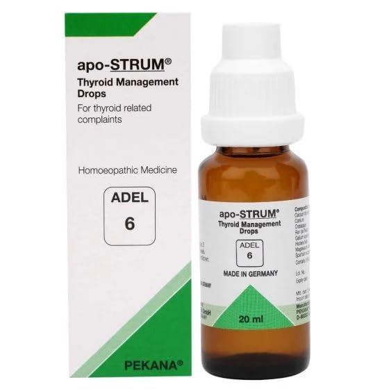 ADEL 6 homeopathic thyroid drops in two bottle pack