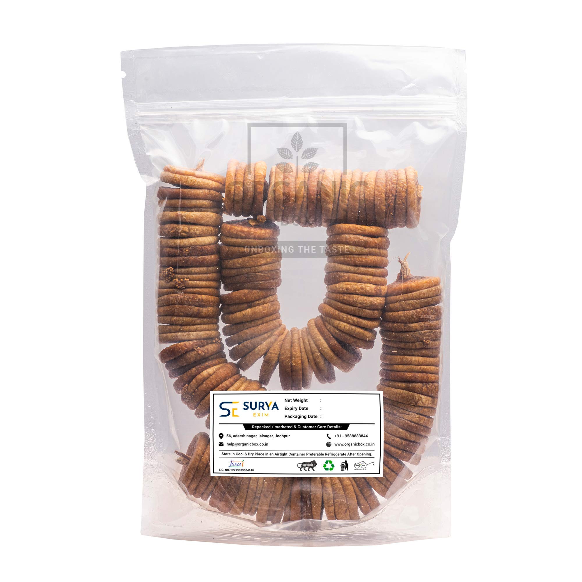 Organic Box Afghani Anjeer Figs - Afghanistan Dry Anjir (Dried Figs) Dry Fruits for body mass loss, Good for Physical Health, Increases Immunity and Purify the Blood (1 Kg) - Raksha bandhan / Rakhi Gift Pack – view 2