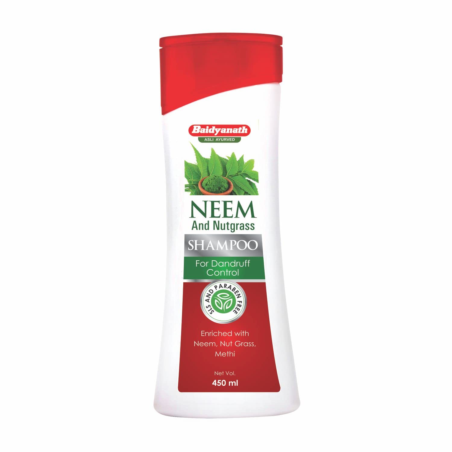 Baidyanath neem and nutgrass shampoo 450 ml bottle front view