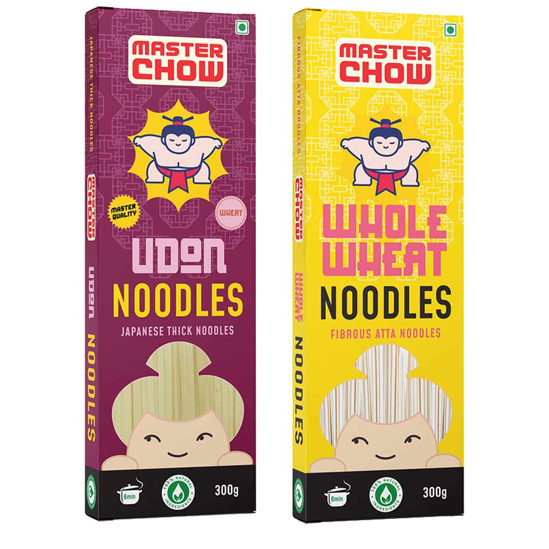 MasterChow healthy atta noodles pack of two noodle varieties